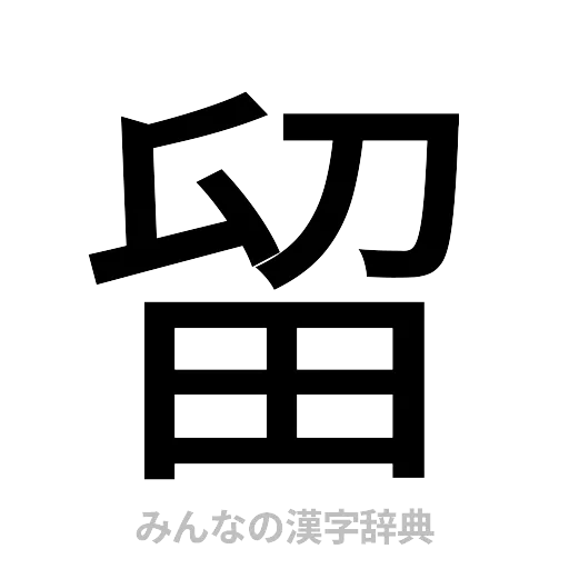 留（ゴシック体）