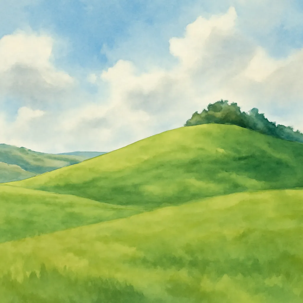 「丘」のイラスト