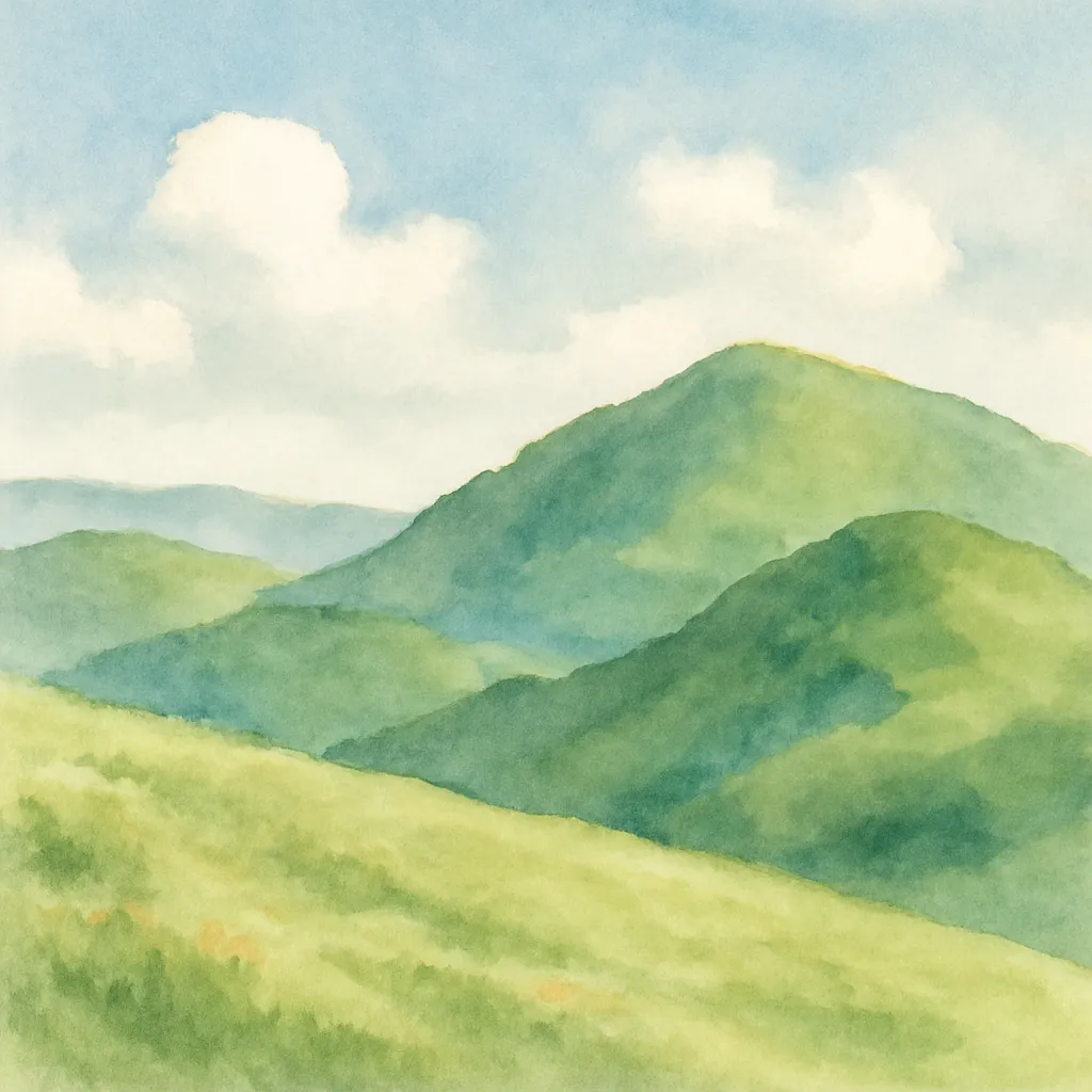 「岡」のイラスト