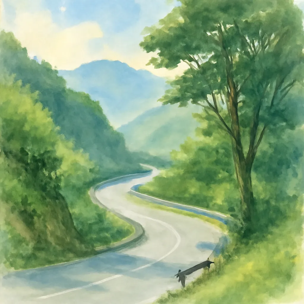 「峠」のイラスト