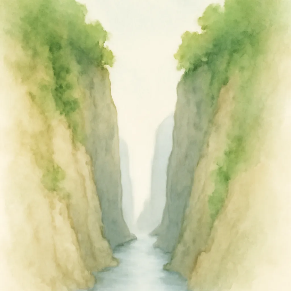 「峡」のイラスト