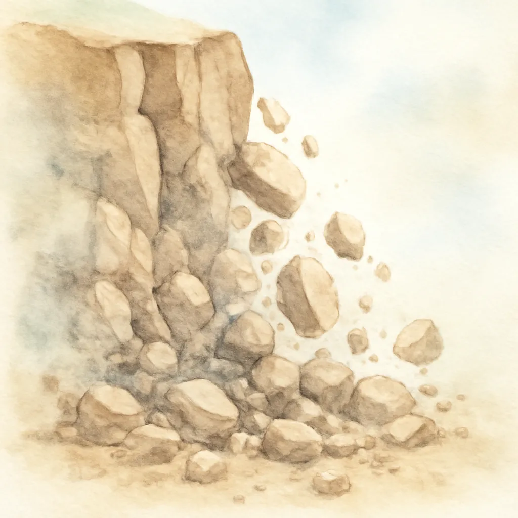 「崩」のイラスト