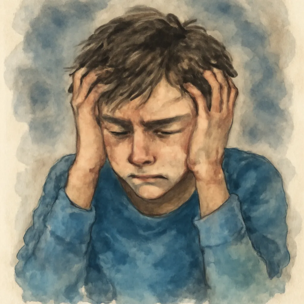 「悩」のイラスト