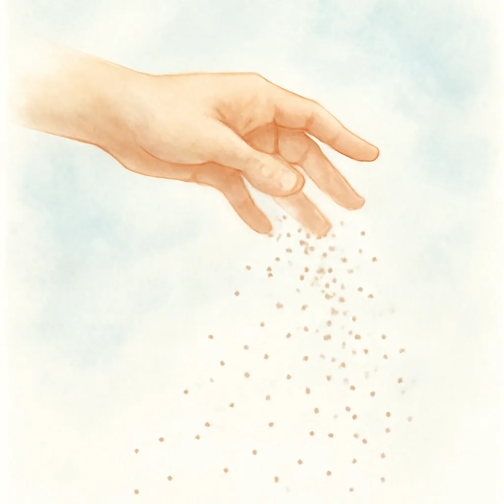 「撒」のイラスト