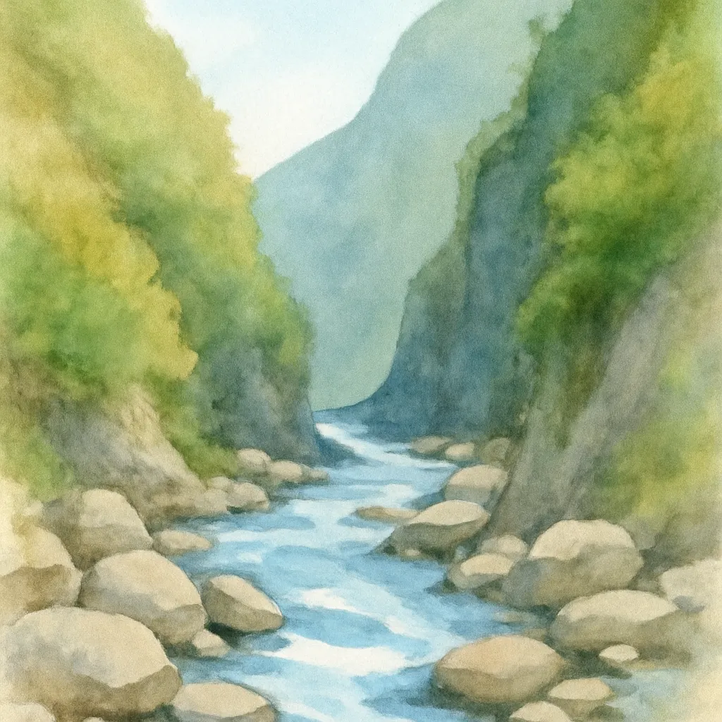 「渓」のイラスト