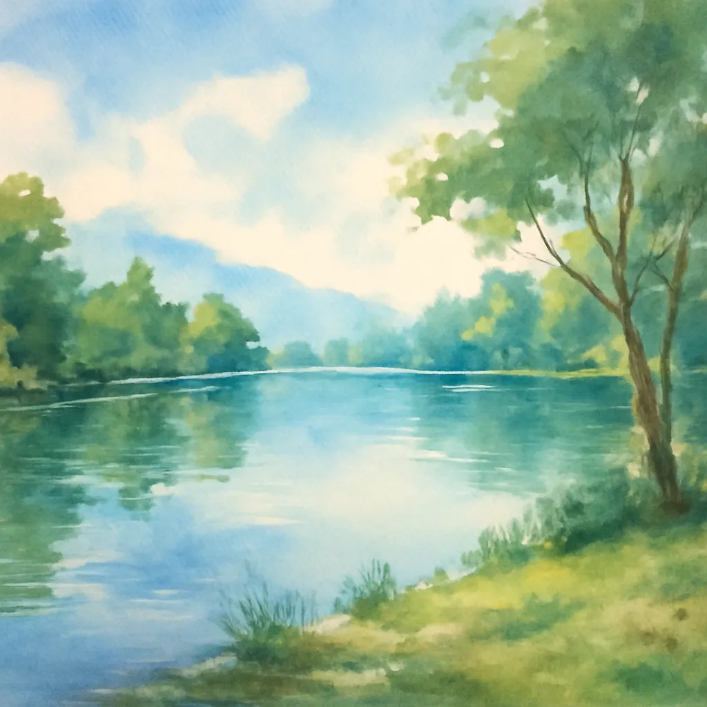 「湖」のイラスト