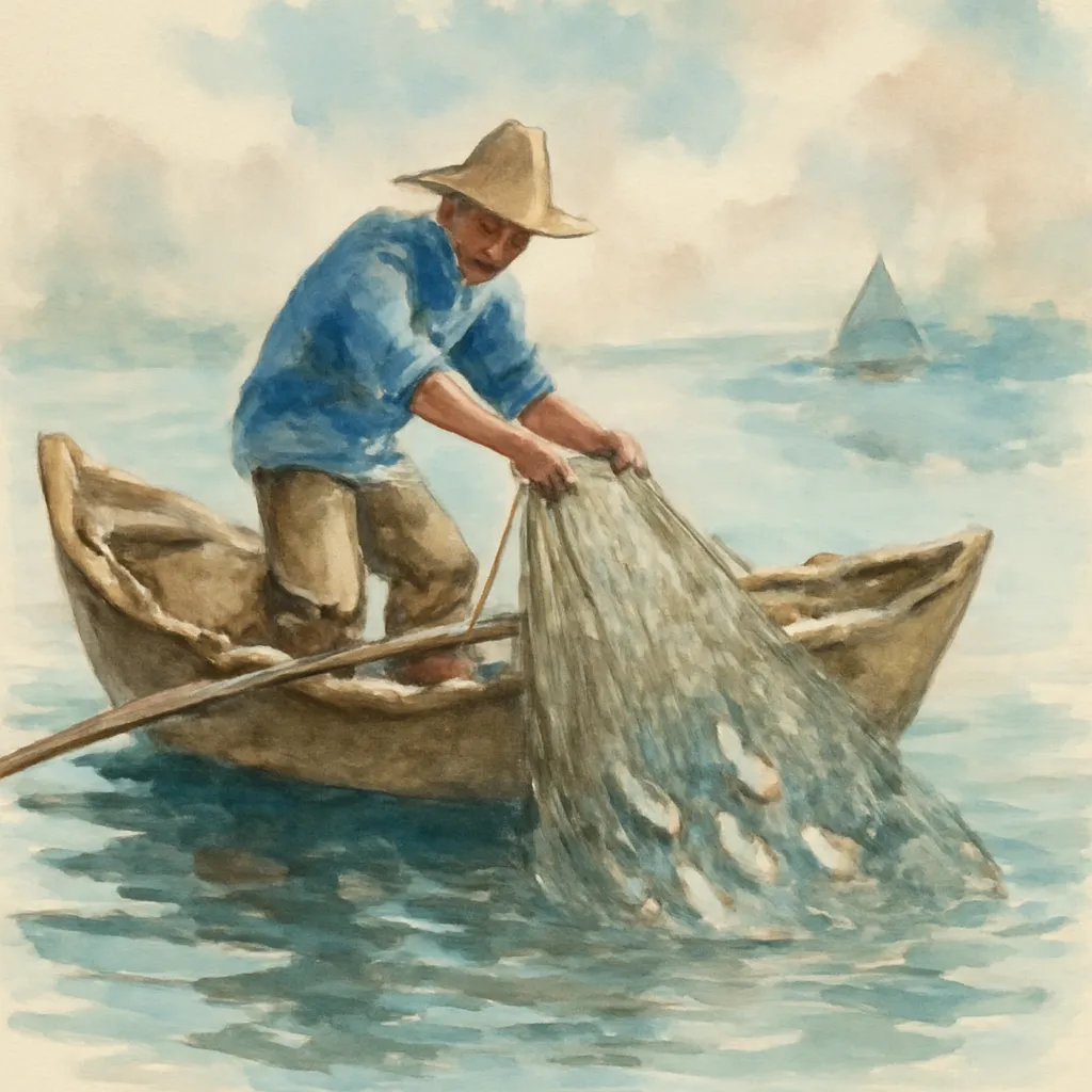 「漁」のイラスト