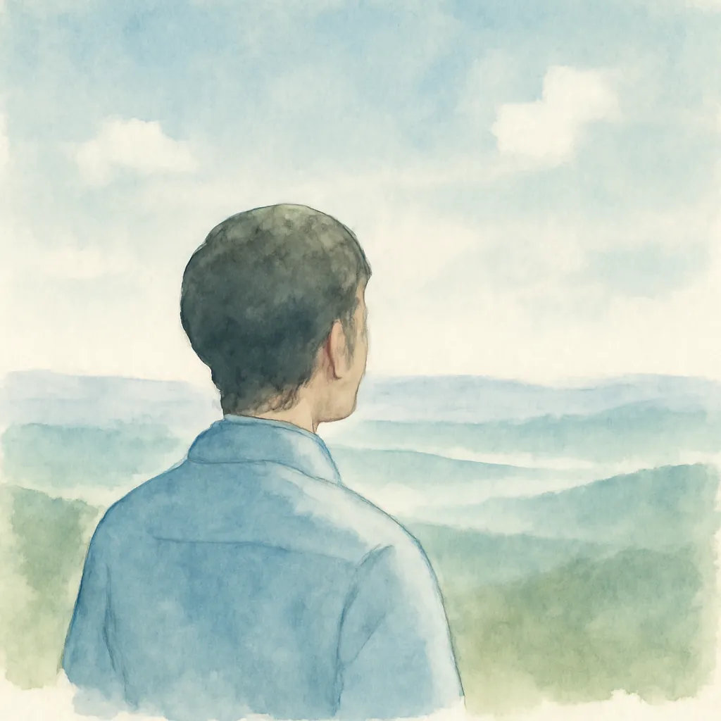 「眺」のイラスト