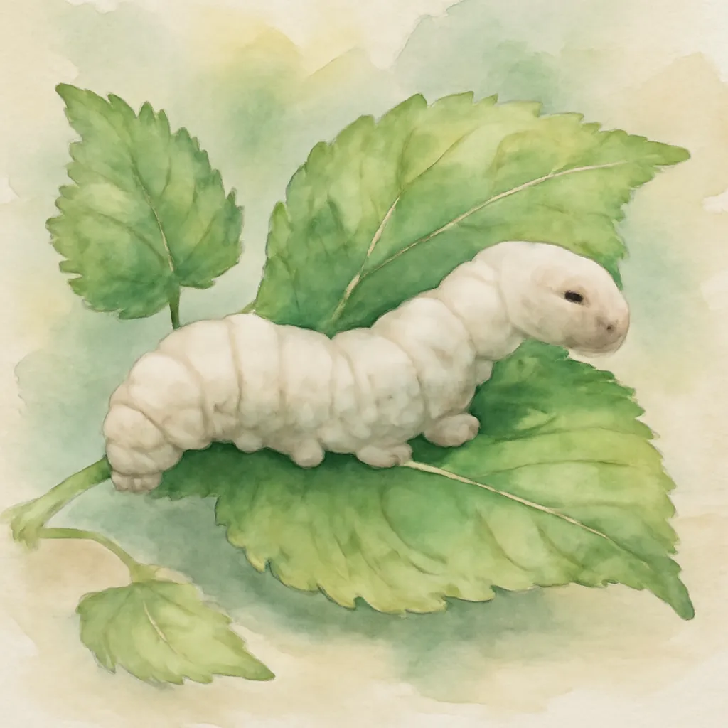 「蚕」のイラスト