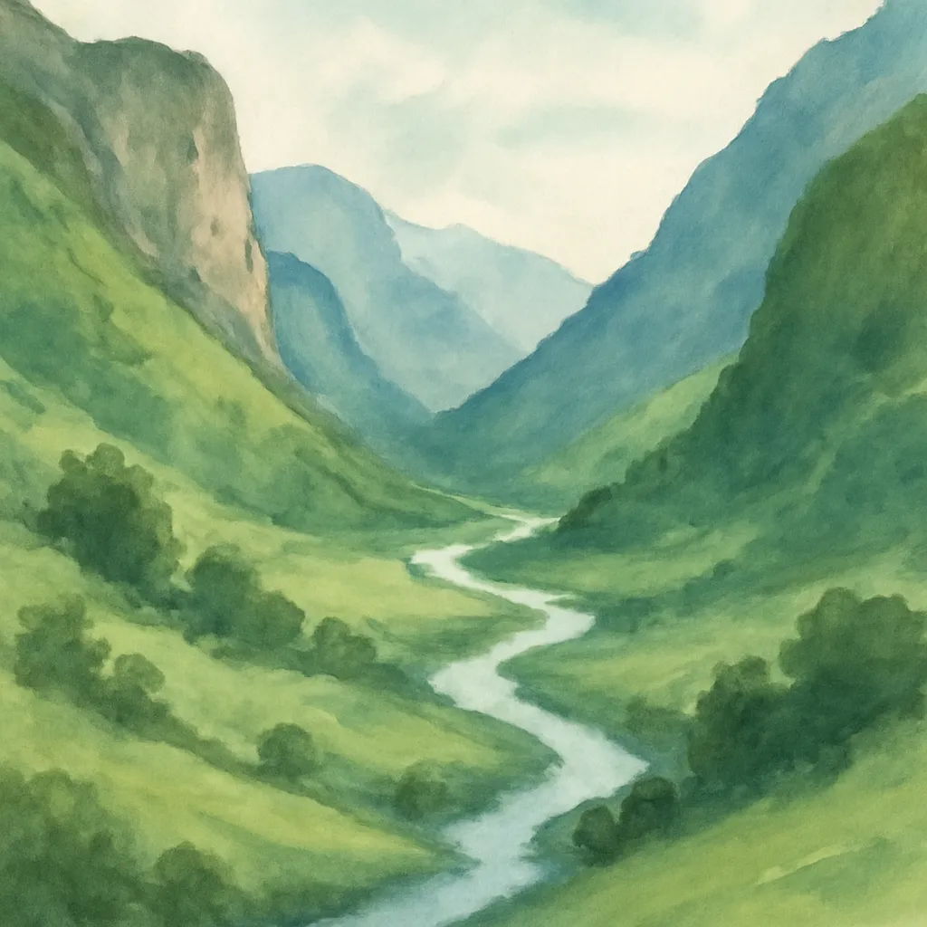 「谷」のイラスト