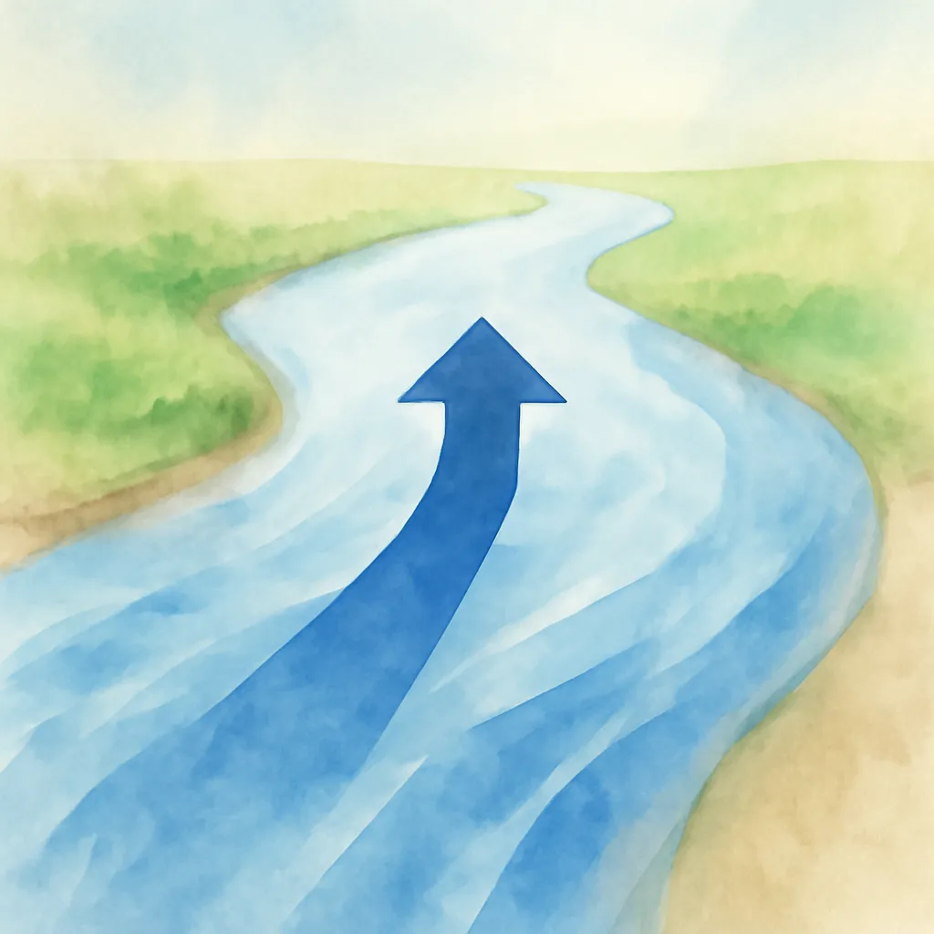 「遡」のイラスト