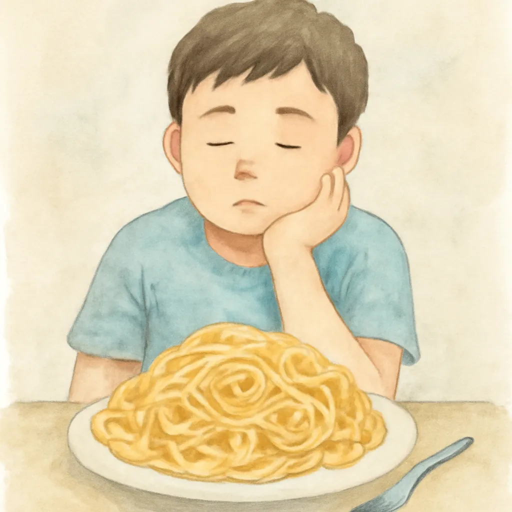 「飽」のイラスト