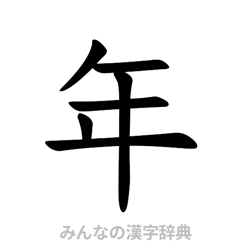 年（楷書体）