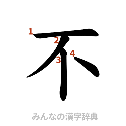 漢字「不」の書き順と画数
