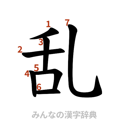 漢字「乱」の書き順と画数