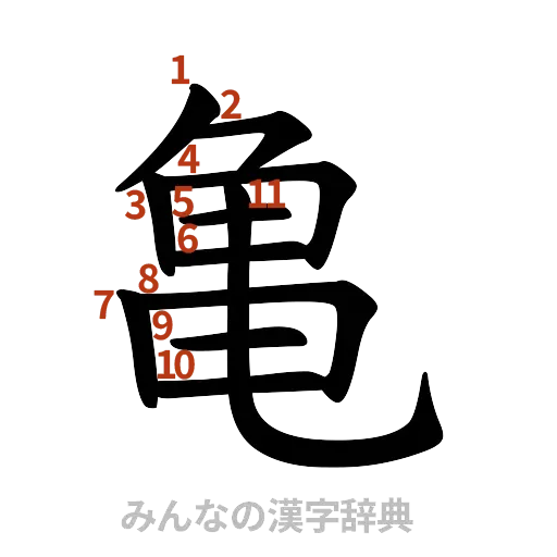 漢字「亀」の書き順と画数