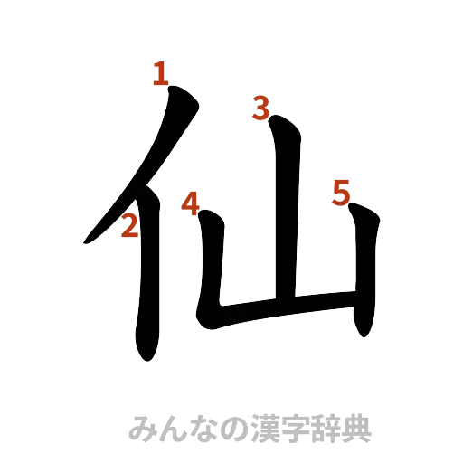 漢字「仙」の書き順と画数