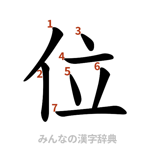 漢字「位」の書き順と画数