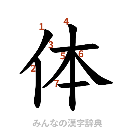 漢字「体」の書き順と画数