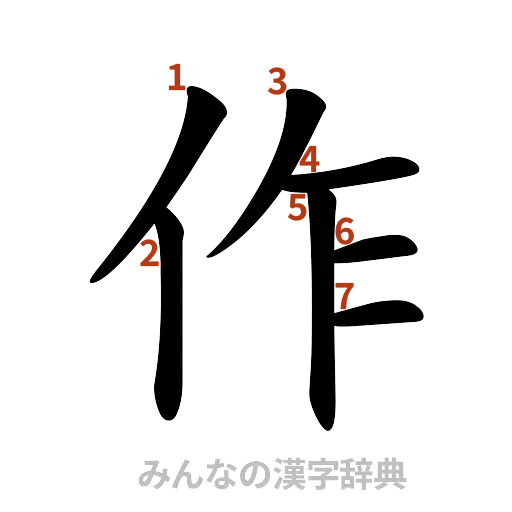 漢字「作」の書き順と画数