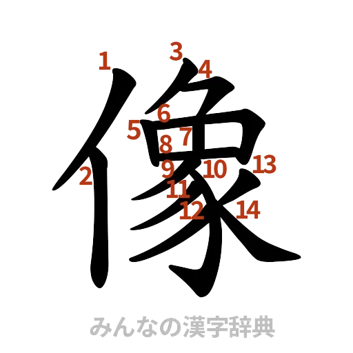 漢字「像」の書き順と画数
