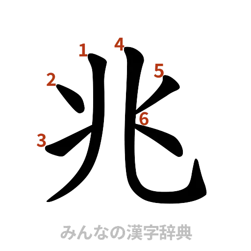 漢字「兆」の書き順と画数
