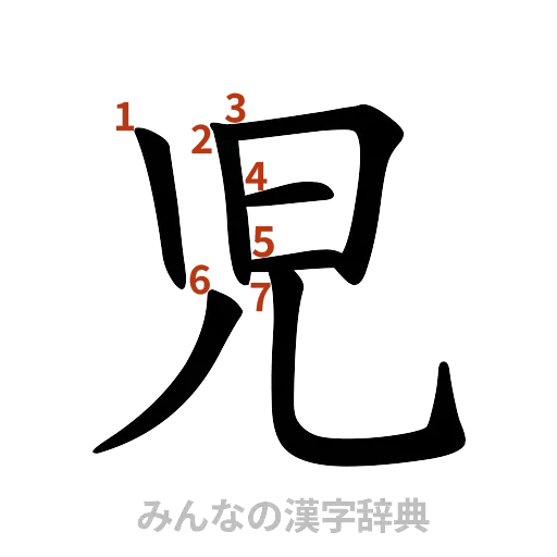 漢字「児」の書き順と画数