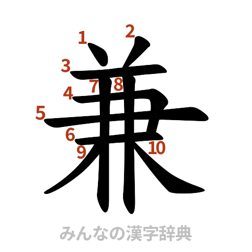 漢字「兼」の書き順と画数