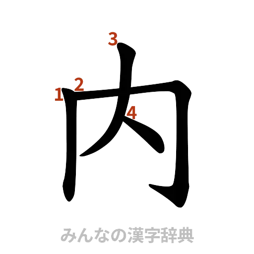 漢字「内」の書き順と画数