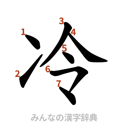 漢字「冷」の書き順と画数