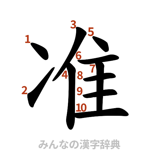 漢字「准」の書き順と画数