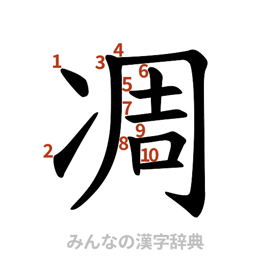 漢字「凋」の書き順と画数