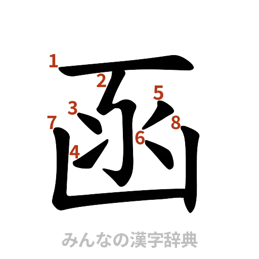 漢字「函」の書き順と画数
