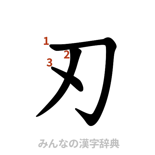 漢字「刃」の書き順と画数
