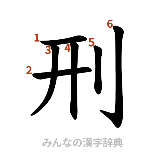 漢字「刑」の書き順と画数