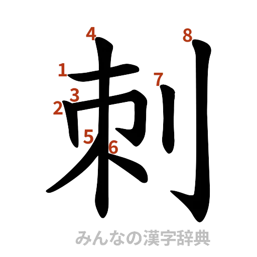 漢字「刺」の書き順と画数