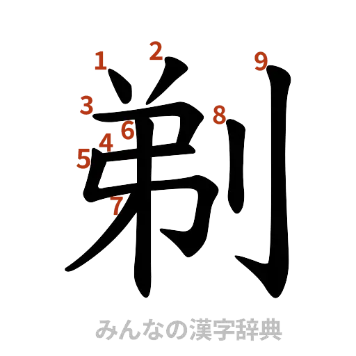 漢字「剃」の書き順と画数