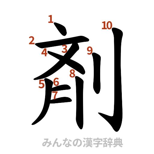 漢字「剤」の書き順と画数