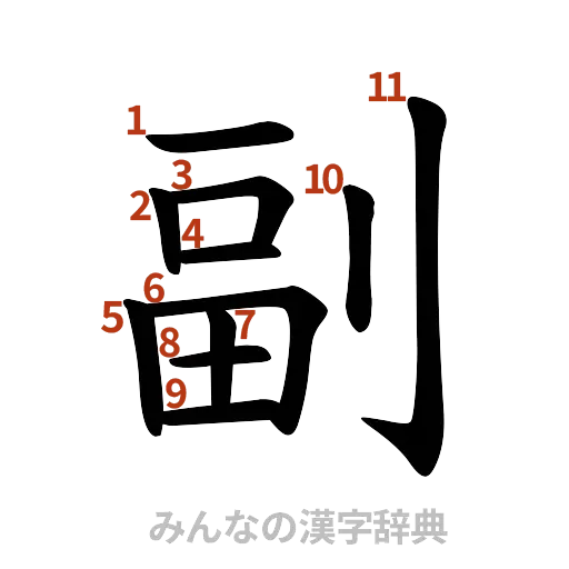 漢字「副」の書き順と画数