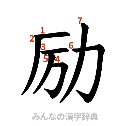 漢字「励」の書き順と画数