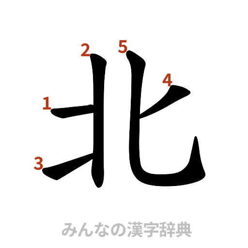 漢字「北」の書き順と画数
