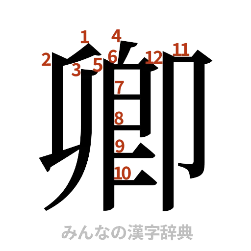 漢字「卿」の書き順と画数