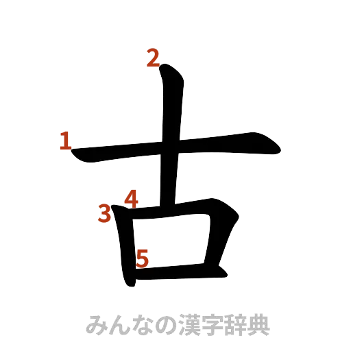 漢字「古」の書き順と画数