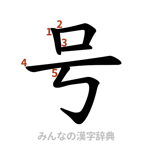 漢字「号」の書き順と画数