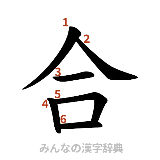 漢字「合」の書き順と画数