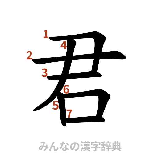 漢字「君」の書き順と画数