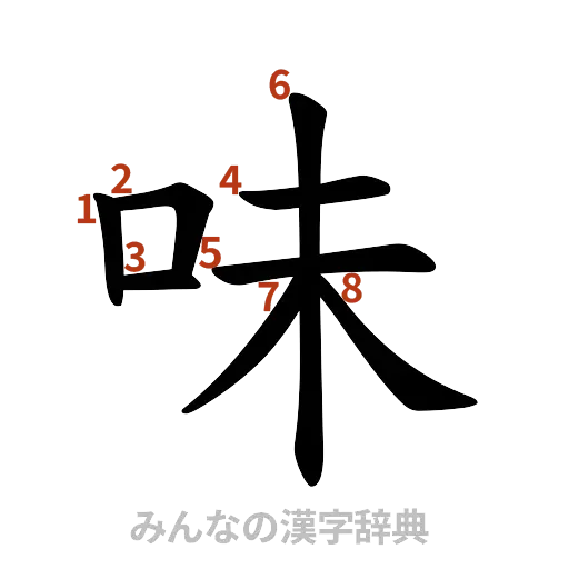 漢字「味」の書き順と画数