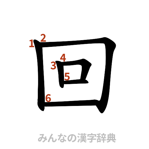 漢字「回」の書き順と画数