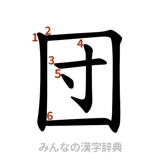 漢字「団」の書き順と画数