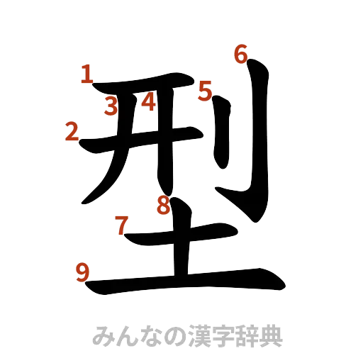 漢字「型」の書き順と画数